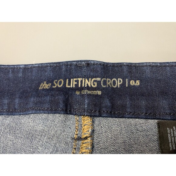 Chicos Dark Wash The So Lifting Crop Jeans Size 0.5 (6 - 30/23) Straight Stretch - Picture 4 of 13